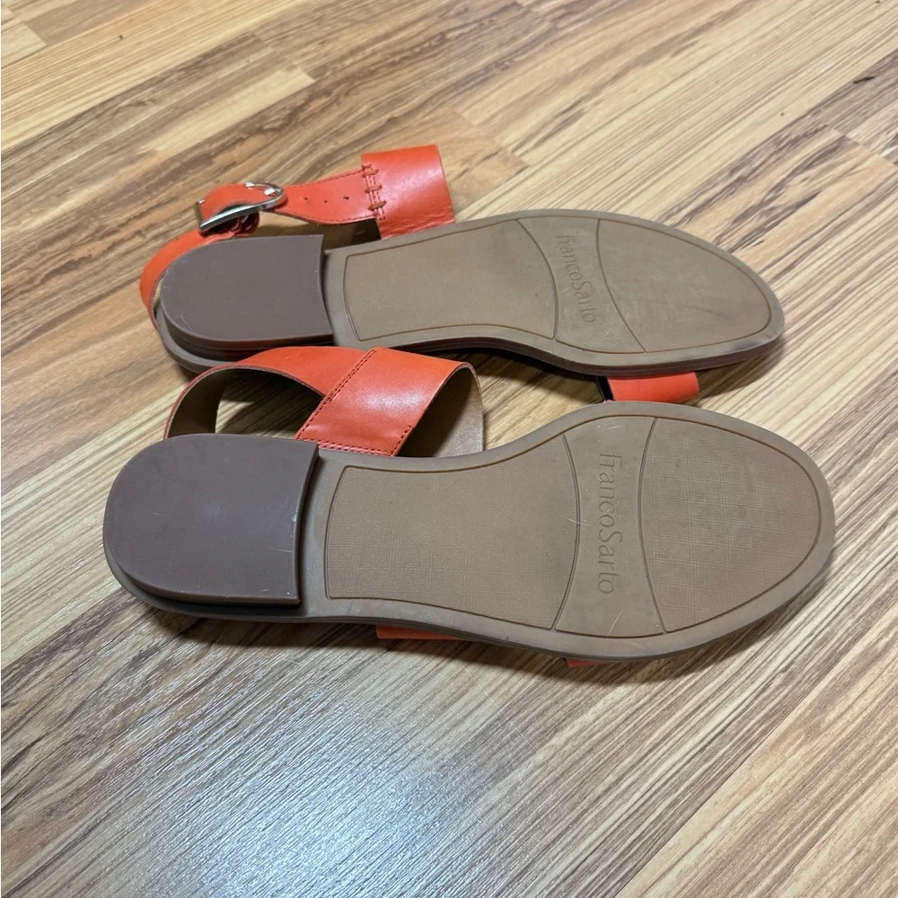 Franco Sarto Women’s Orange Strappy Leather Sandals, Sz 8 1/2